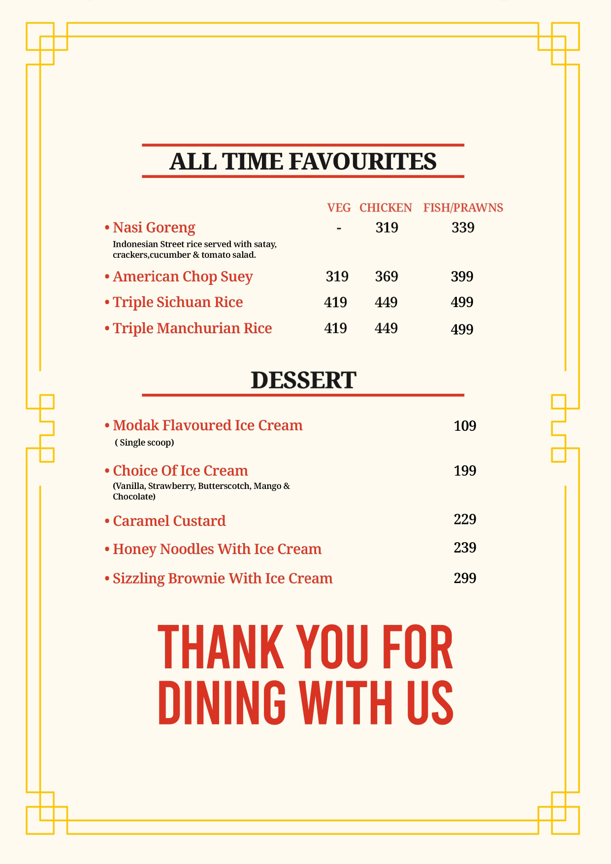 menus