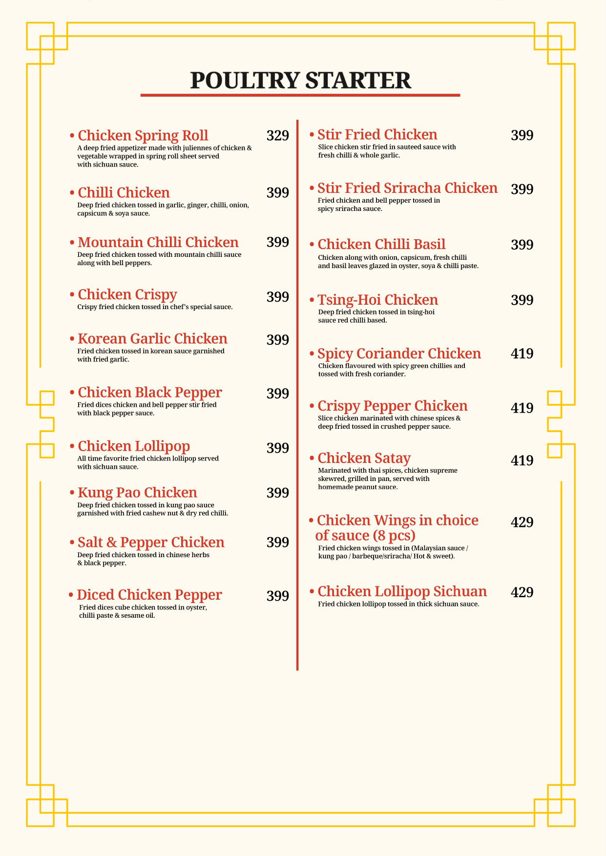 menus