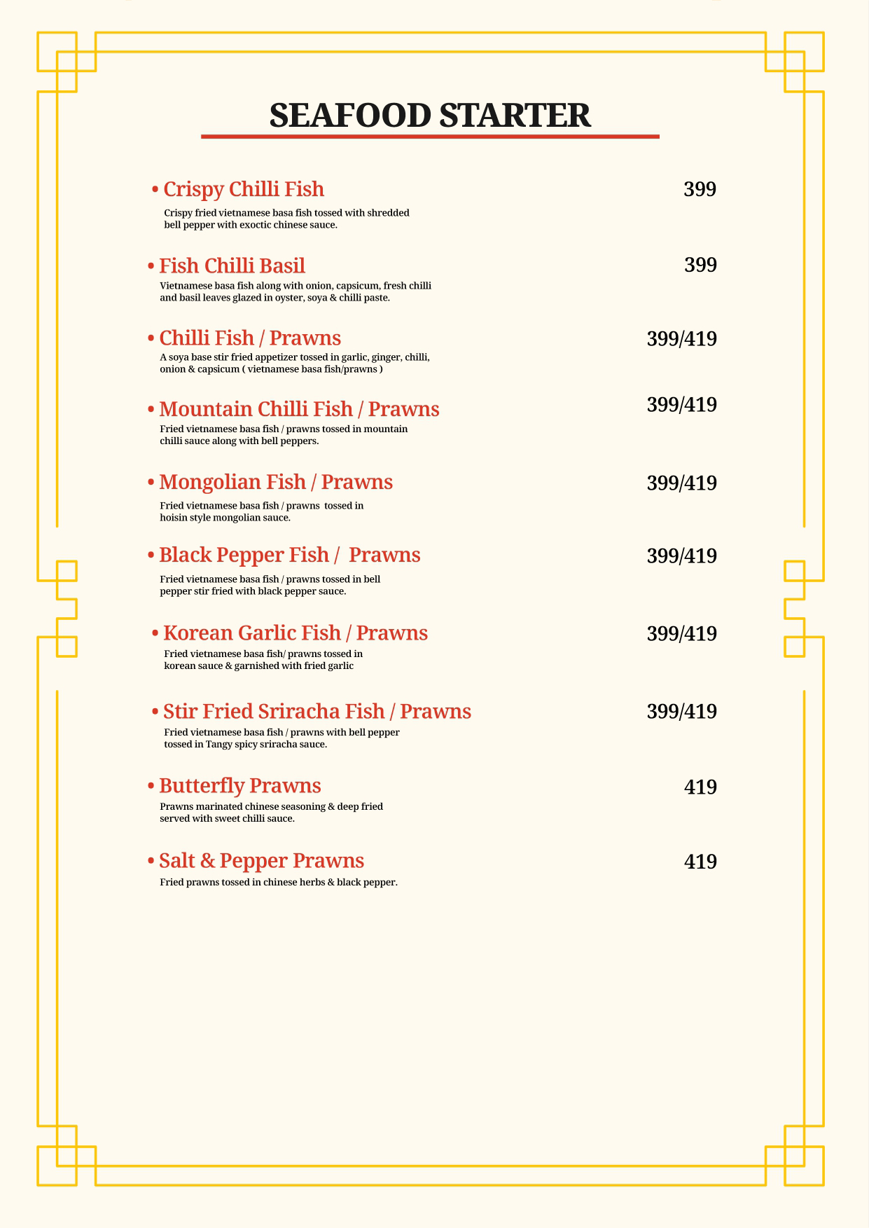 menus